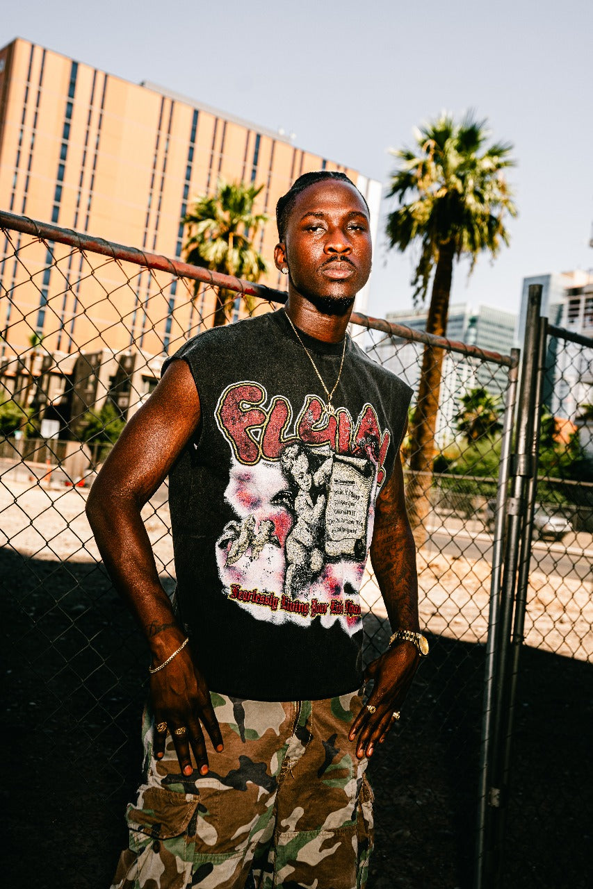 COMMANDMENTS SLEEVELESS SHIRT-BLACK