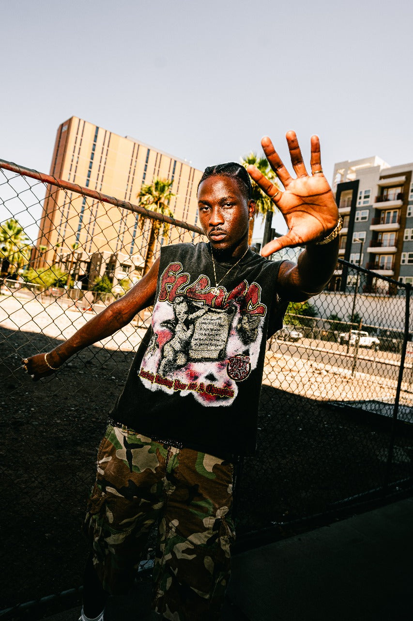 COMMANDMENTS SLEEVELESS SHIRT-BLACK