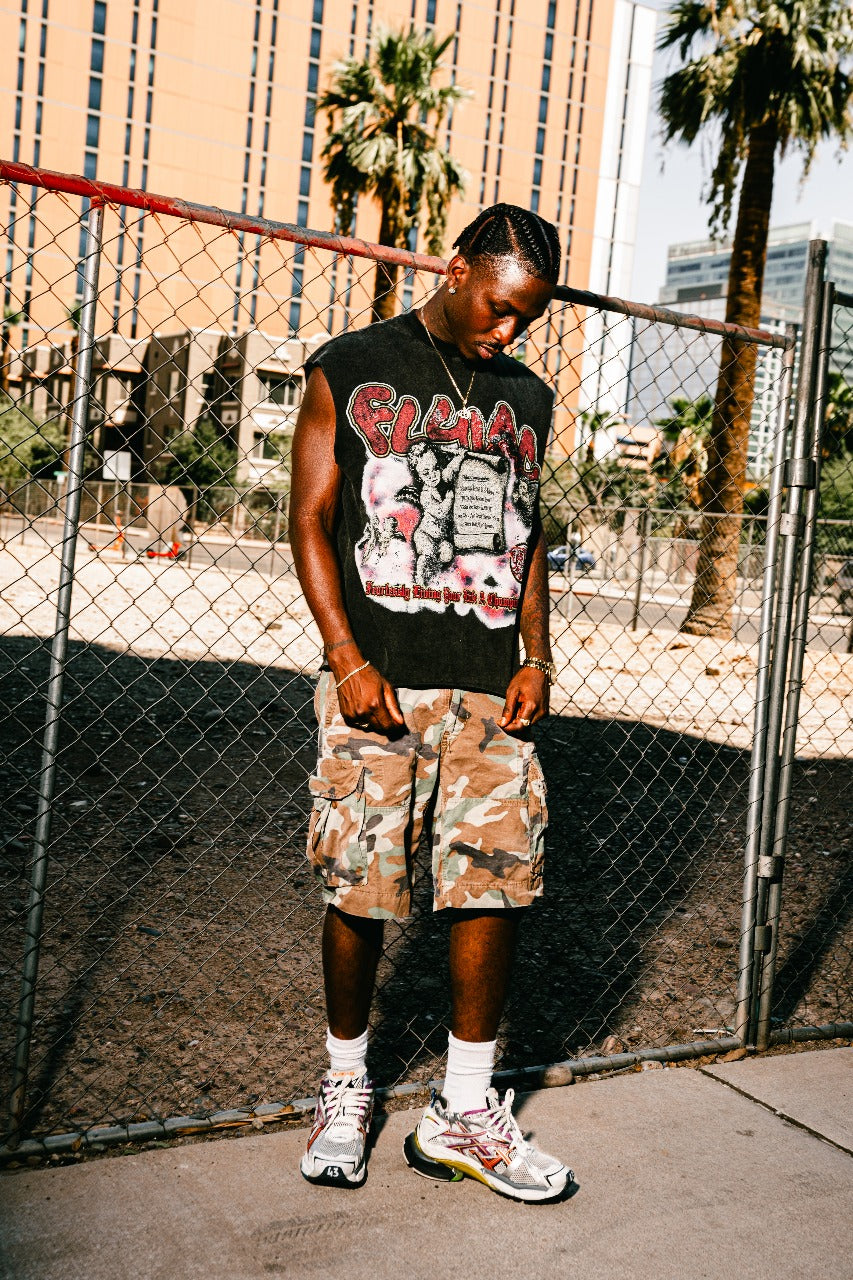 COMMANDMENTS SLEEVELESS SHIRT-BLACK